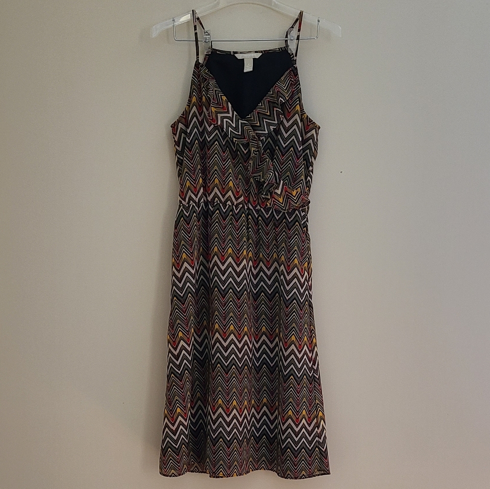 NWOT Banana Republic Geometric Print Spaghetti Strap Midi Sundress Size 8